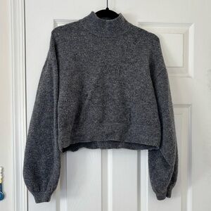 Free People Cropped Mock Neck Alpaca Wool Blend Sweater